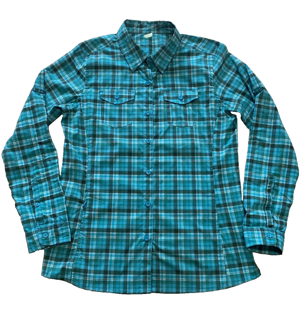 Alpine Design Womens Tech Series Top Size M Blue Plaid Preppy Hiking Outdoorsy